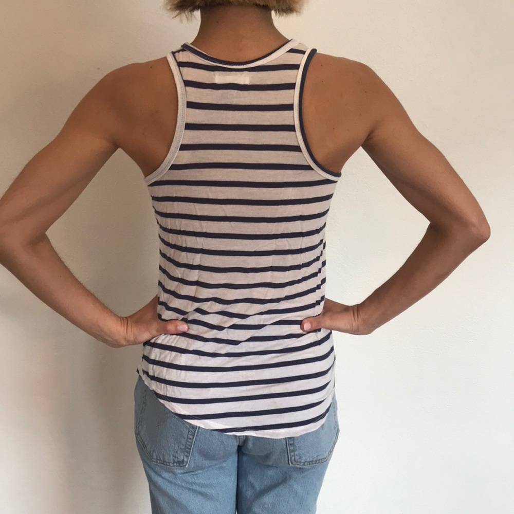 Striped graphic tank top “WEEKEND” - Picture 2 of 3